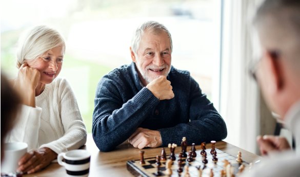 Residents playing chess