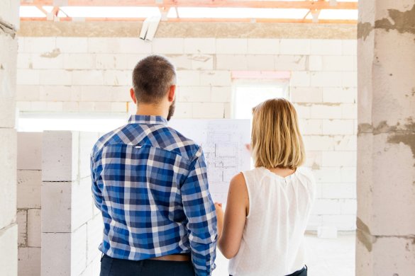 Meeting on a construction site