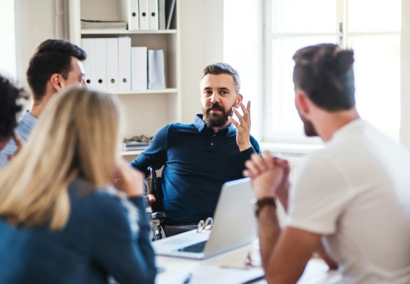 Staff having a discussion
